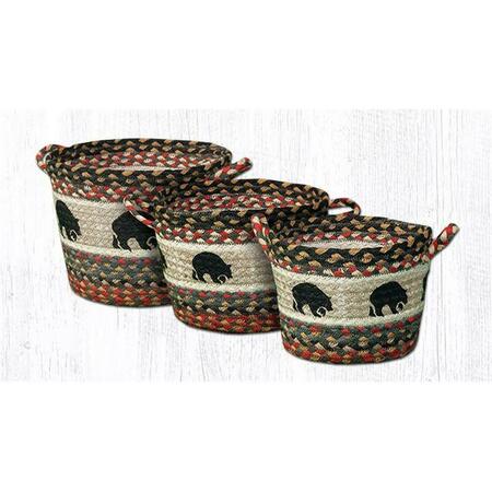 CAPITOL IMPORTING CO 9 x 7 in. Black Bears Braided Utility Basket 38-UBPSM043BB